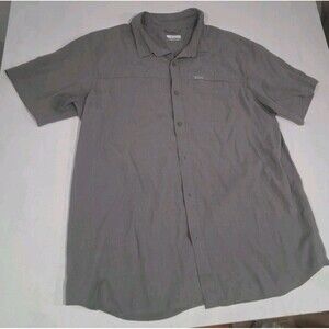 Mens Columbia Short Sleeve Collared Shirt Short Sleeve Gray XL Outdoors Hiking